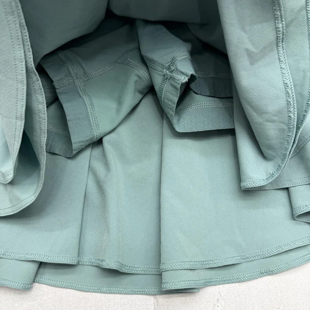 Lululemon Skort Womens 4 Green Athletic Tennis Running Layered Built In Shorts